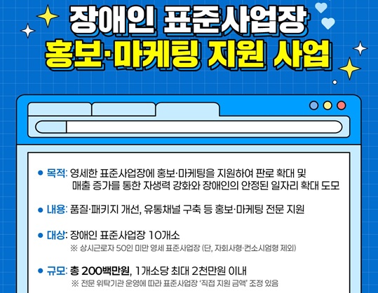 장애인 표준사업장 홍보 마케팅 지원 사업